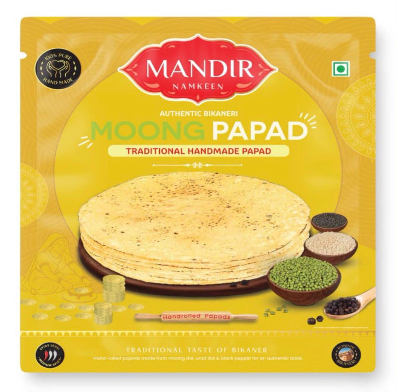 Mandir Namkeen Moong Papad 400gm